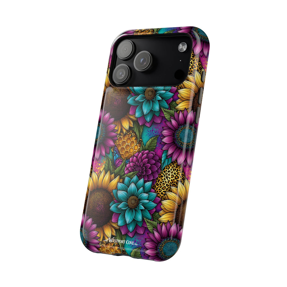 Colorful Floral Pattern - Extreme Impact MagSafe Phone Case