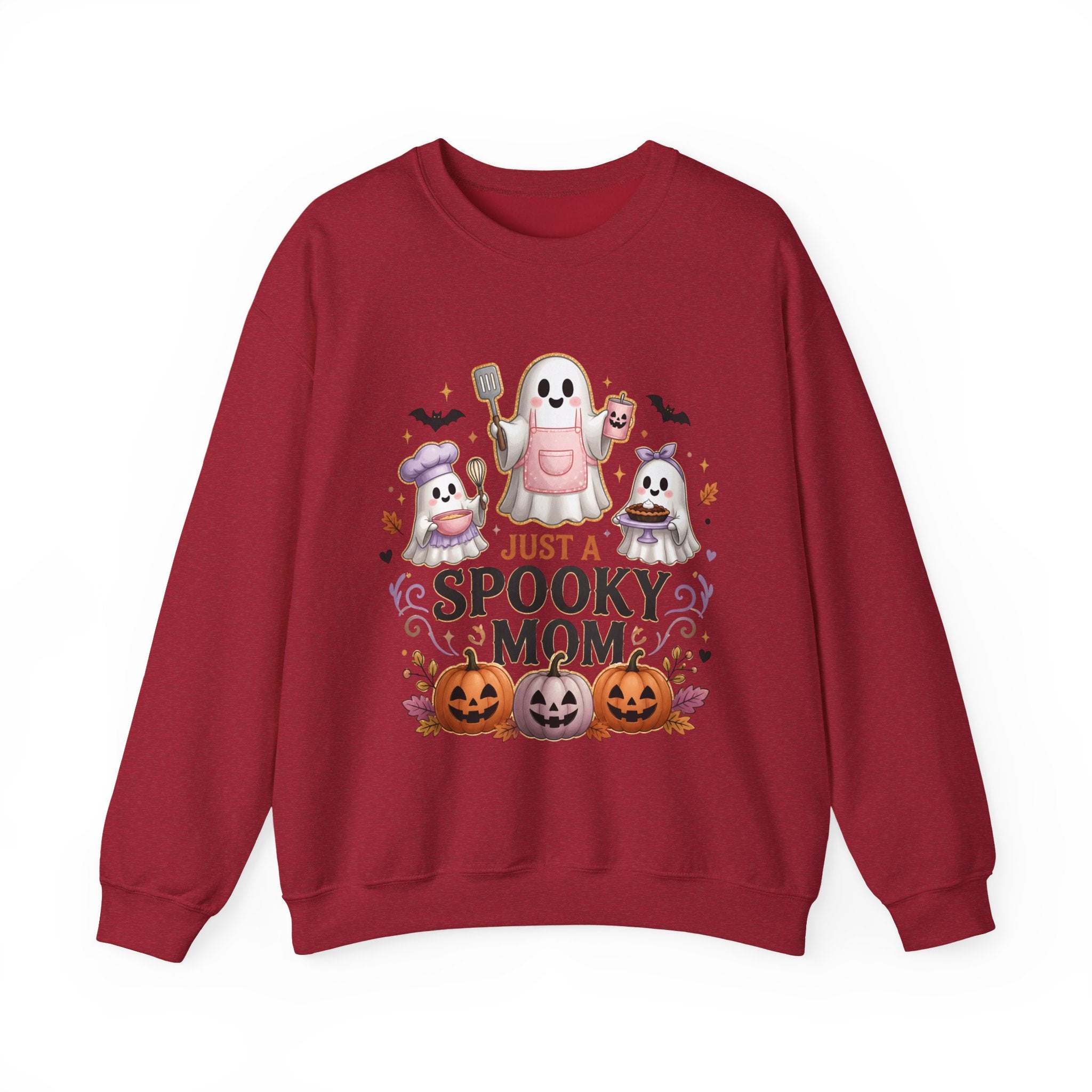Spooky Mom Crewneck Sweatshirt – Cute Halloween Ghosts & Pumpkins