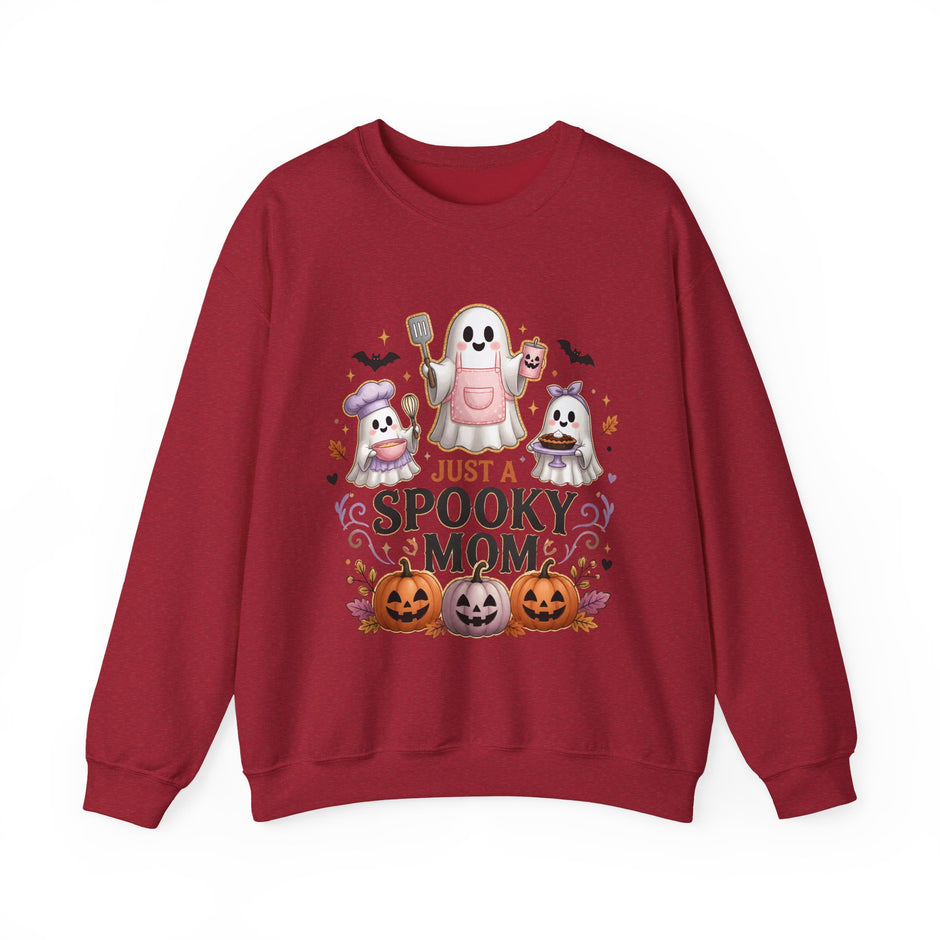 Spooky Mom Crewneck Sweatshirt – Cute Halloween Ghosts & Pumpkins