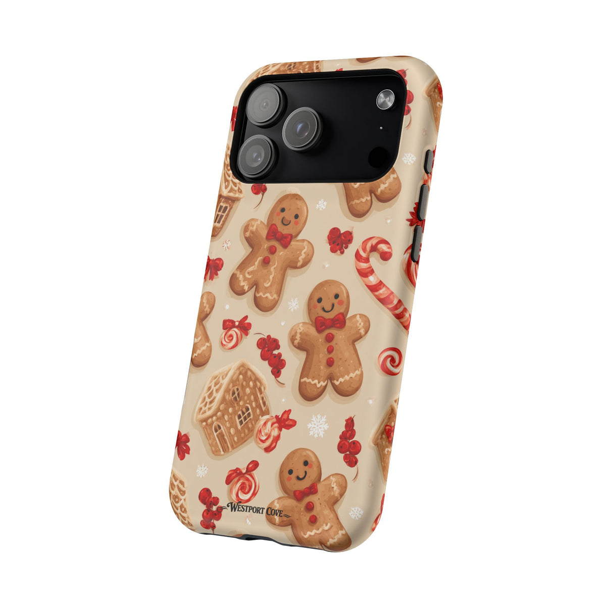 Gingerbread Men and Candy Canes  Extreme Impact MagSafe Phone Case | Christmas Cookie Design