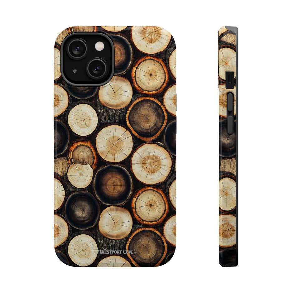 Timber - Wood Slice Pattern Extreme Impact MagSafe Phone Case Protective Cover