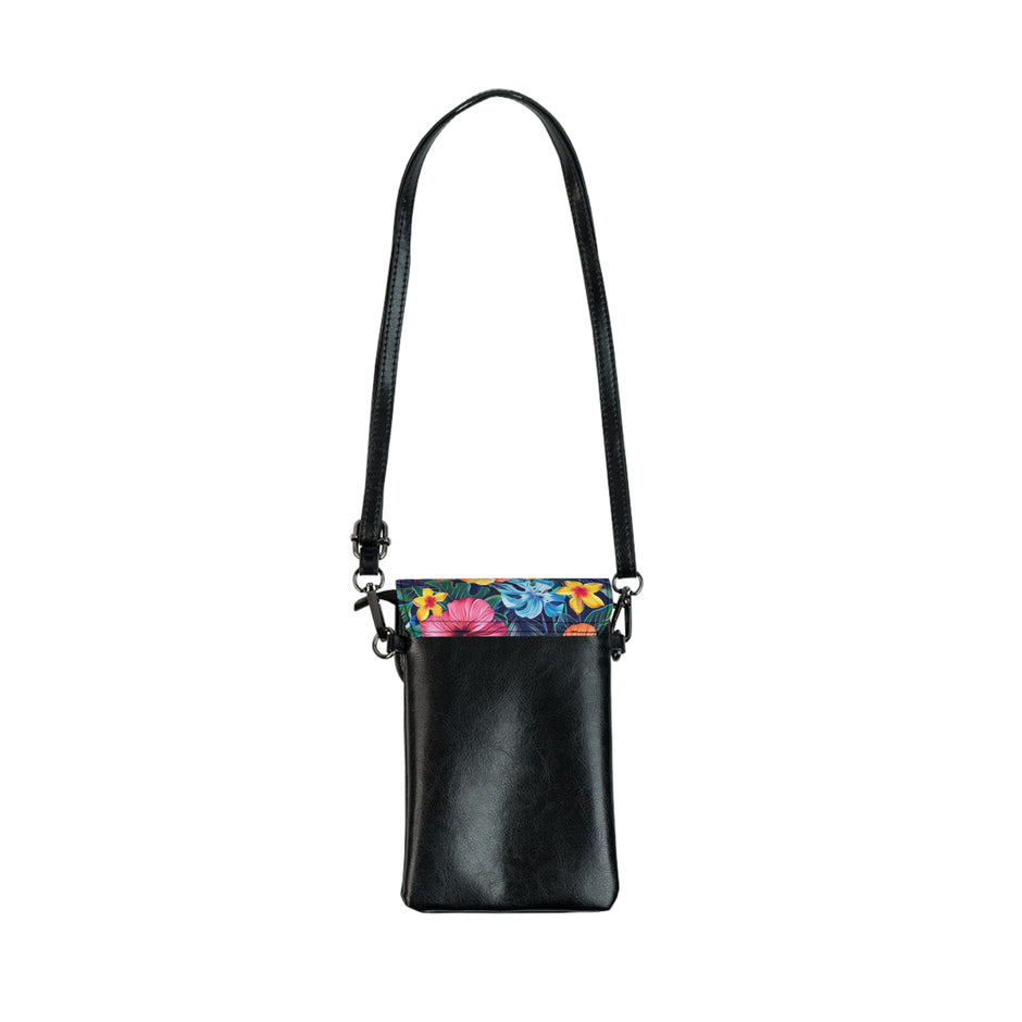 Tropical Hibiscus Phone Wallet - Floral Crossbody Card Holder