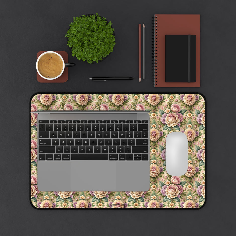 Best Buds Desk Mat — Floral Mousepad for Office & Home
