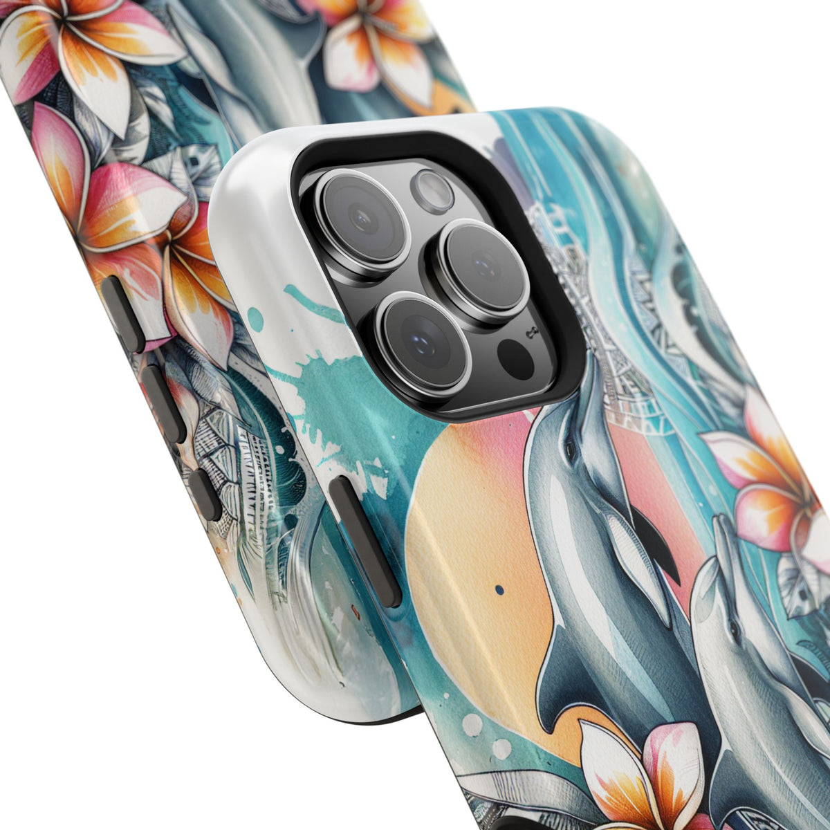 Dolphin Floral Extreme Impact MagSafe Phone Case