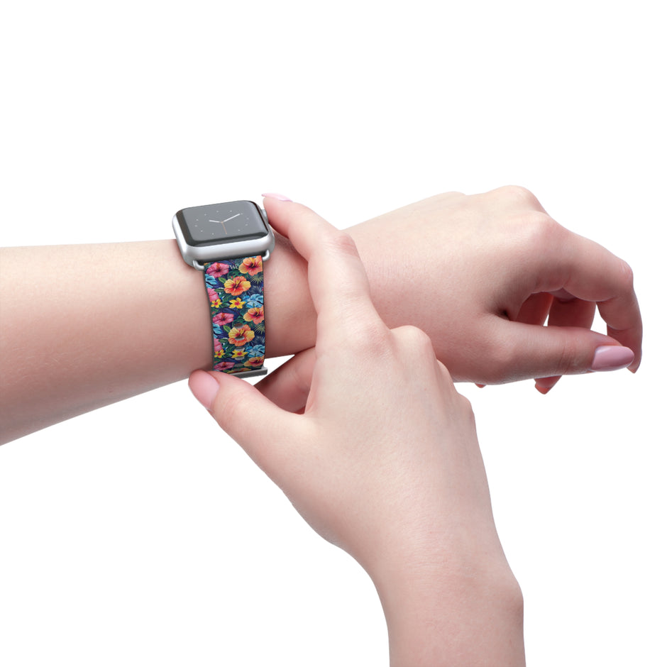 Floral Hibiscus - Apple Watch Band -Colorful Tropical Watch Strap