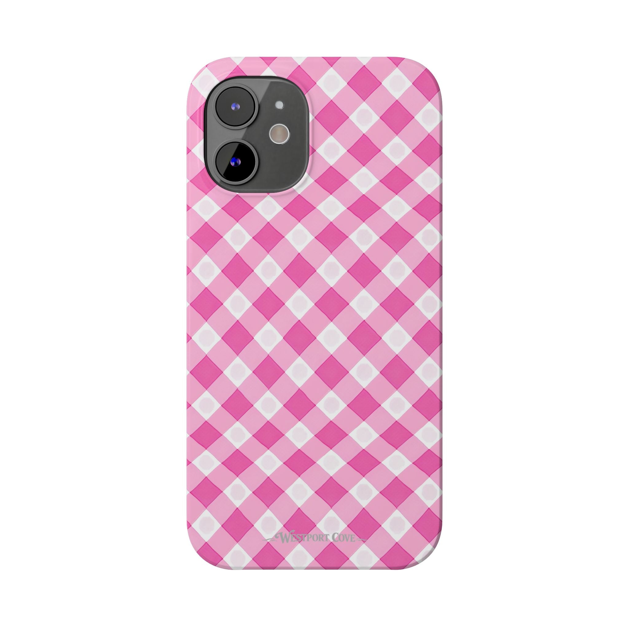 Pink Gingham - Essential Phone Case - Lightweight Protective Cover