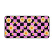 Daisy Checkerboard Desk Mat — Pink & Black Floral Mouse Desk Pad