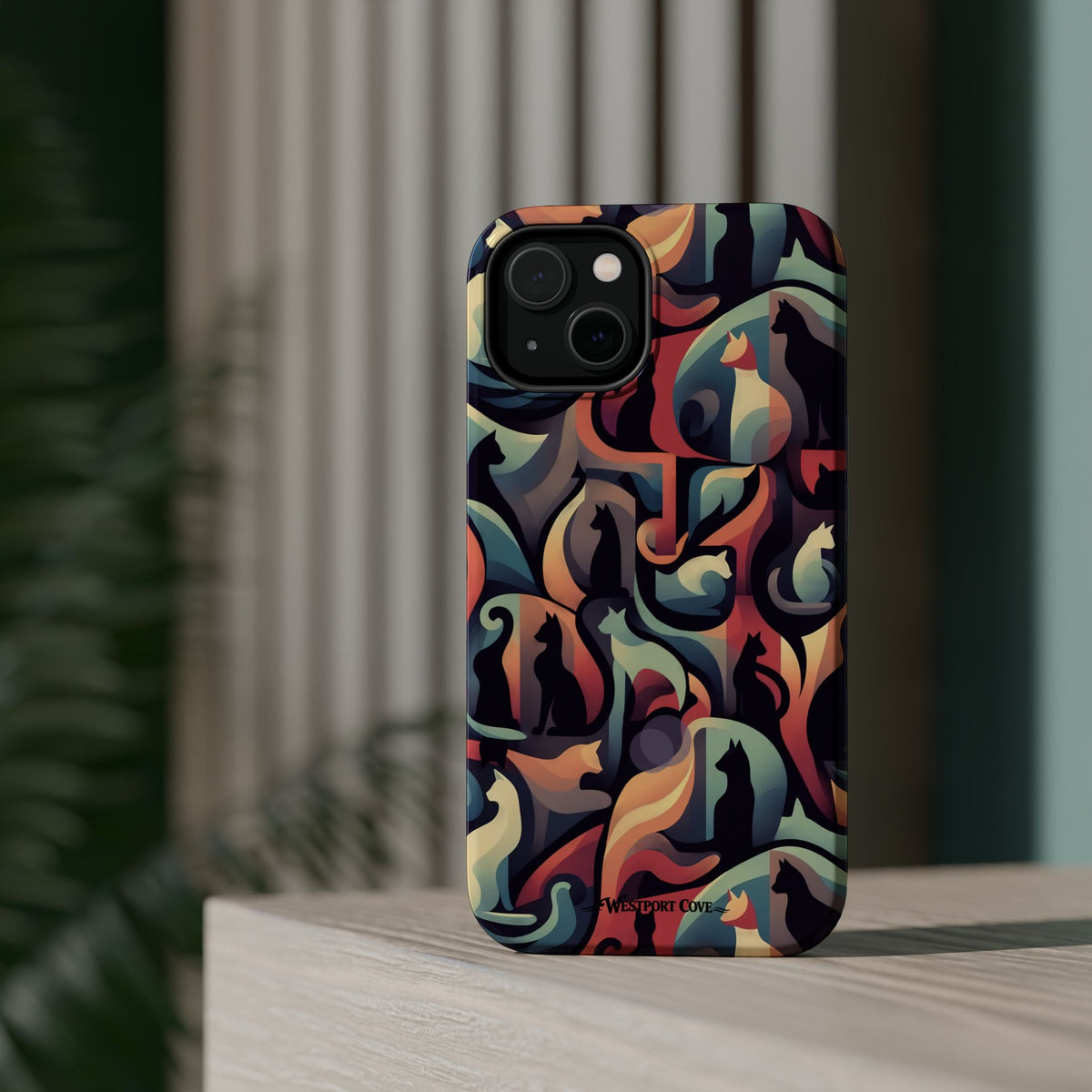 Camo Cats - Extreme Impact MagSafe Phone Case — Abstract Cat Pattern