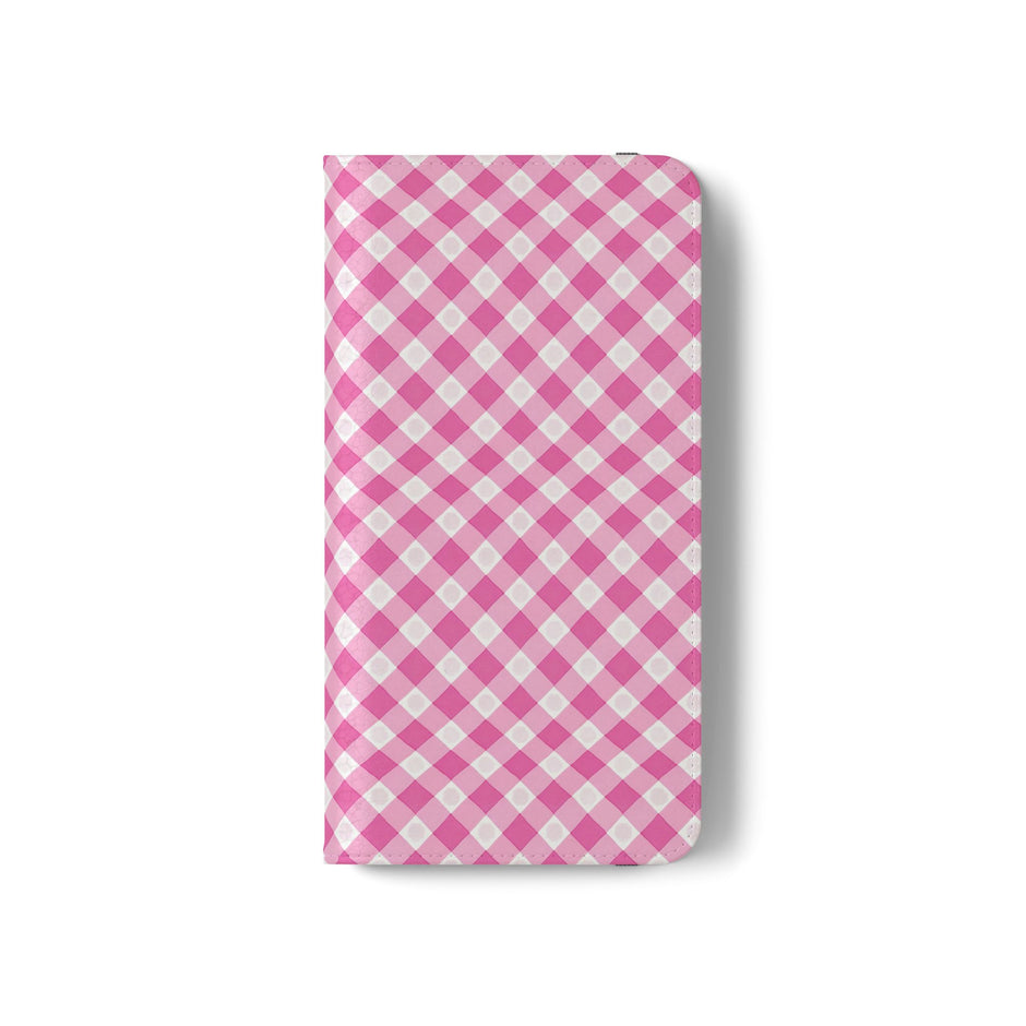 Pink Gingham - Flip Case – Wallet Flip Case with Card Slots