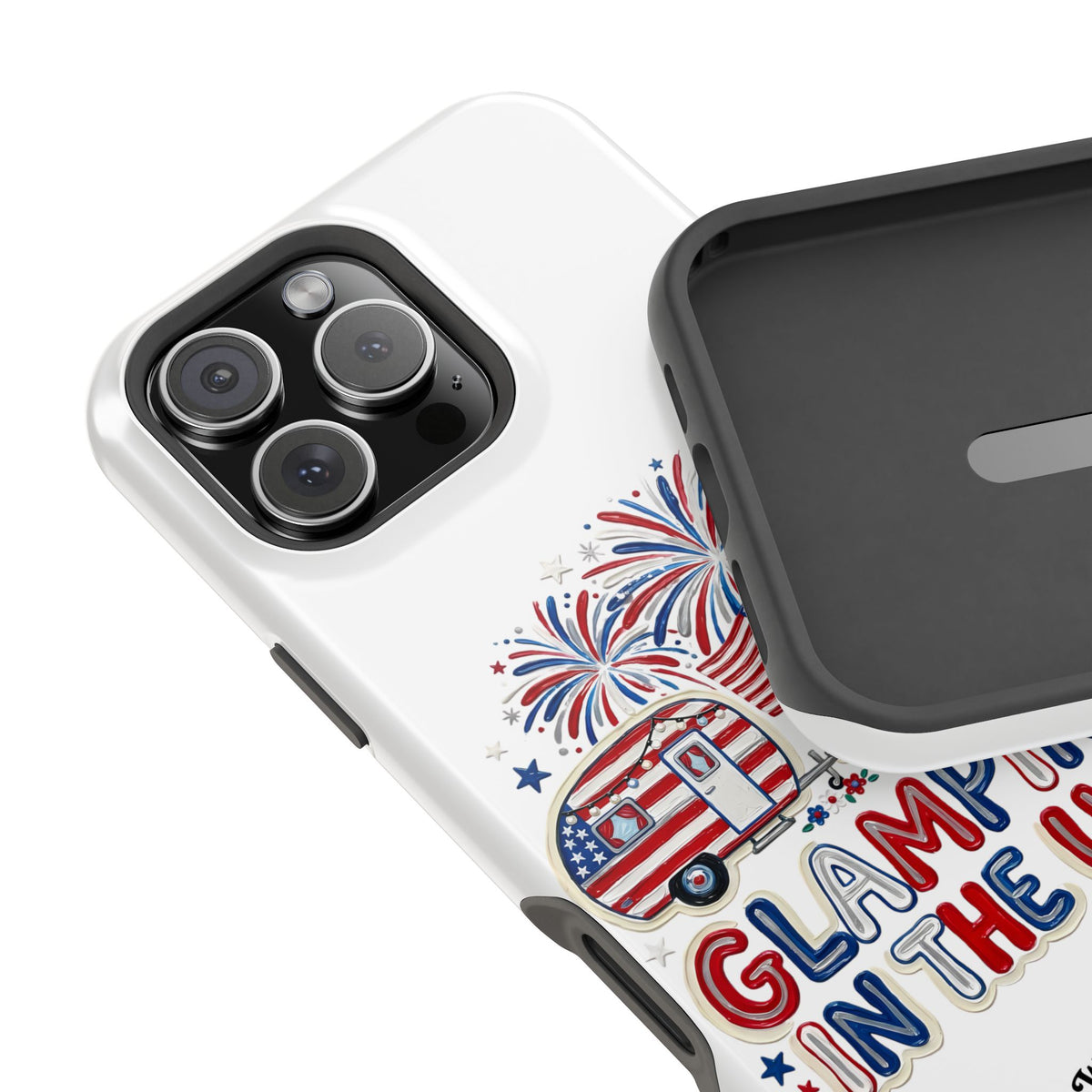 Glamping in the USA - Patriotic Camping Extreme Impact MagSafe Phone Case