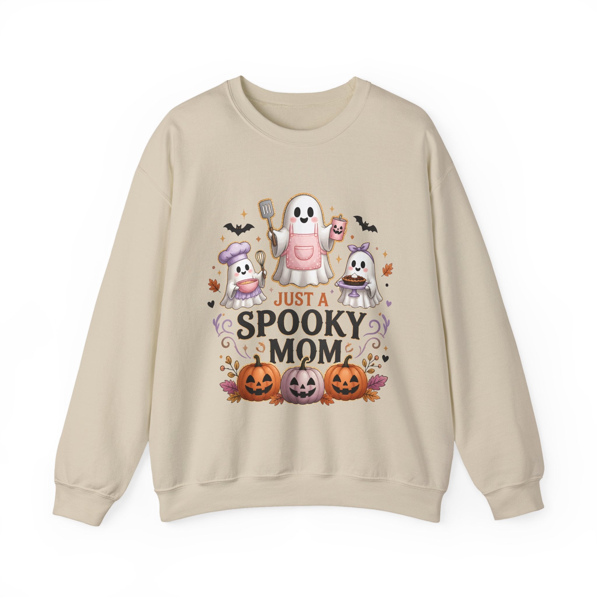 Spooky Mom Crewneck Sweatshirt – Cute Halloween Ghosts & Pumpkins