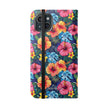 Tropical Hibiscus Flip Phone Case — Floral Wallet Flip Case with Card Slots