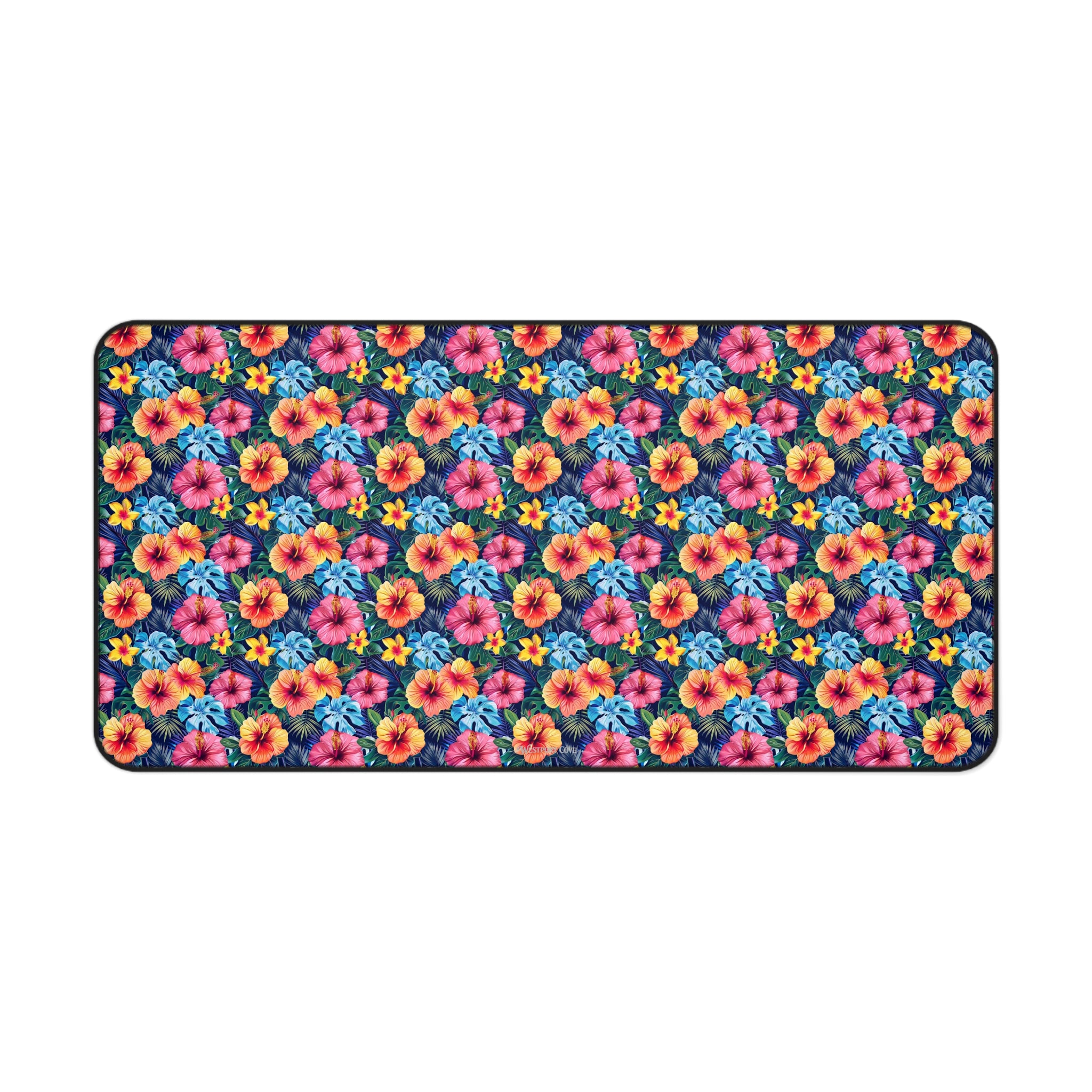Floral Hibiscus Desk Mat — Vibrant Tropical Mousepad for Home Office