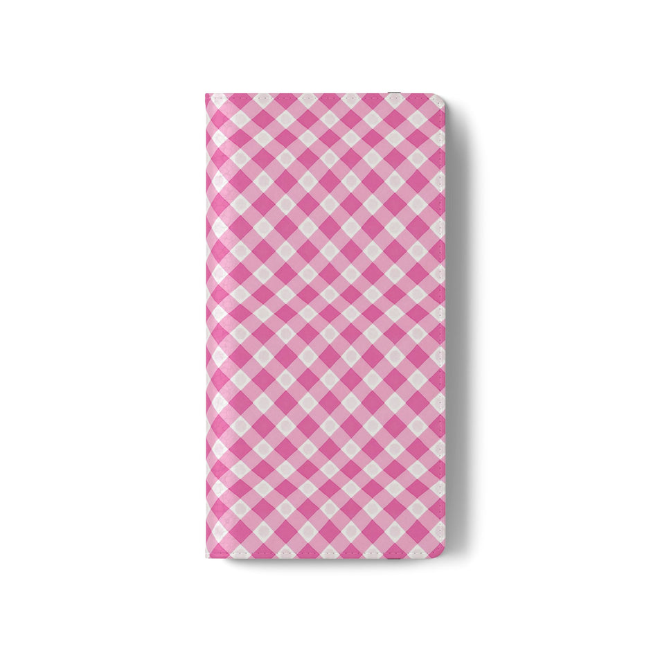 Pink Gingham - Flip Case – Wallet Flip Case with Card Slots