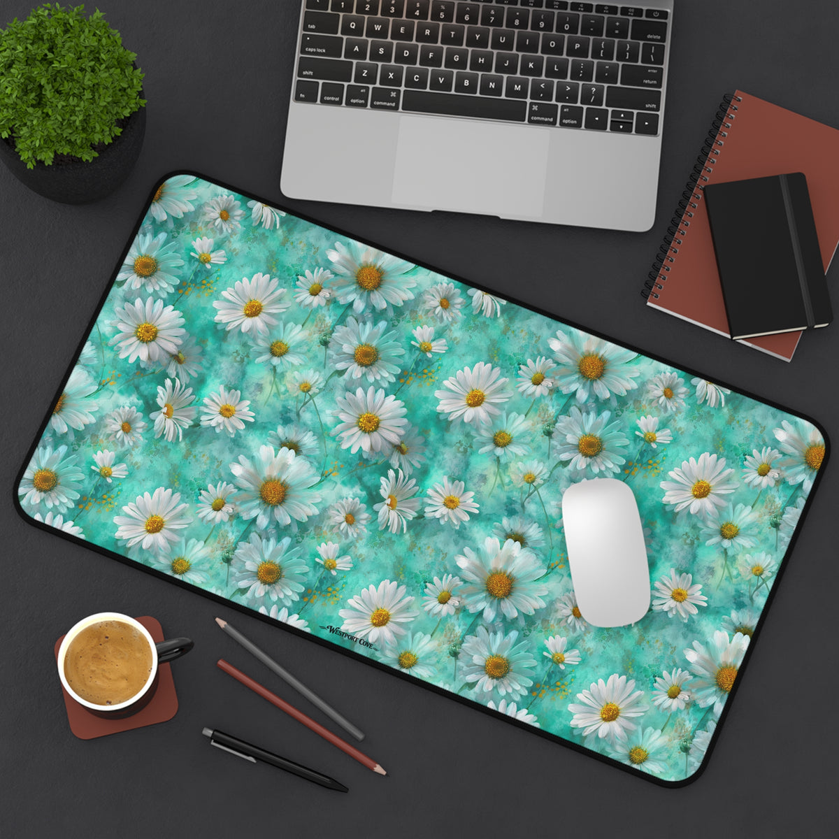 The Blue Daisy Meadow Desk Mat