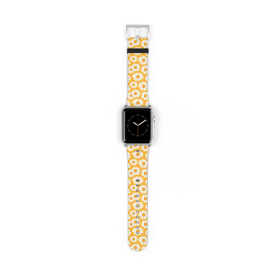 Daisy Chain - Apple Watch Band - Floral Watch Band - Yellow Daisy Pattern Apple Watch Strap