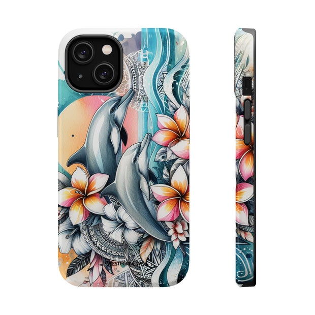 Dolphin Floral Extreme Impact MagSafe Phone Case