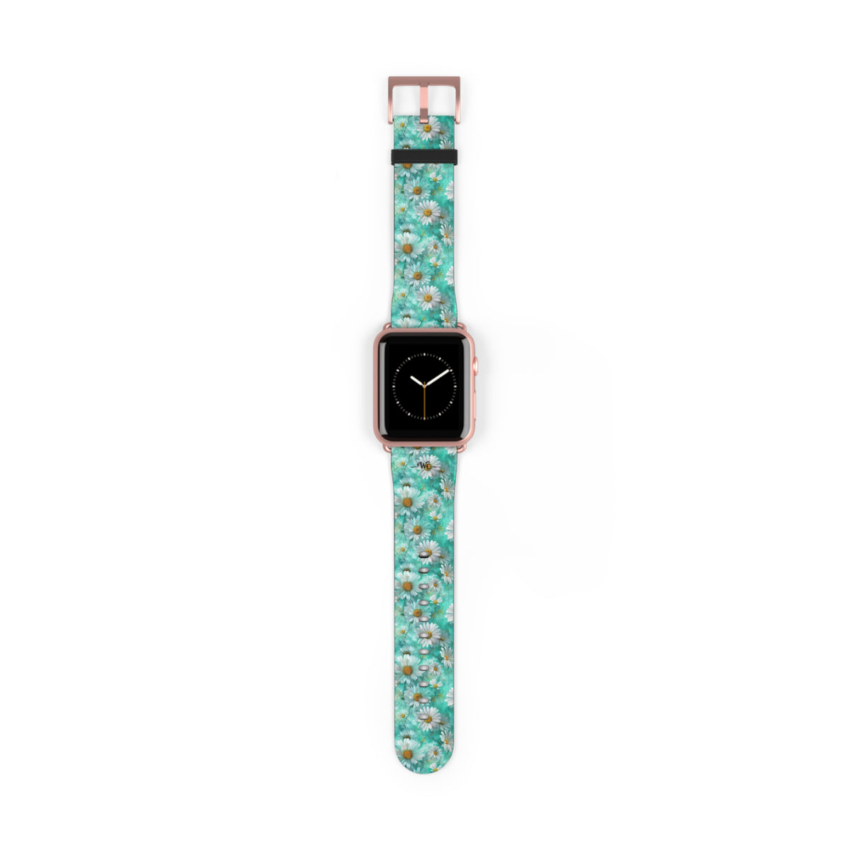 The Blue - Daisy Meadow Floral Apple Watch Band – Teal Daisy Apple Watch Strap