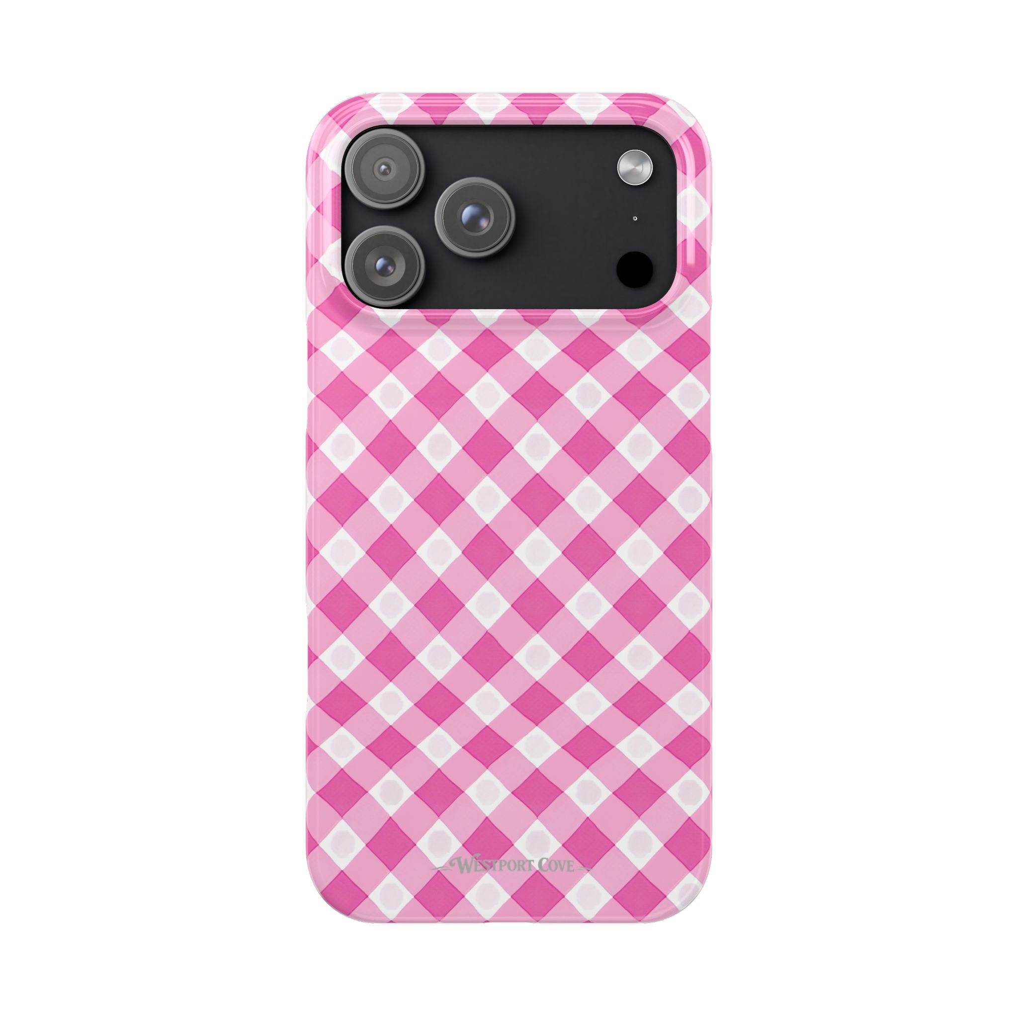 Pink Gingham - Essential Phone Case - Lightweight Protective Cover