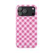 Pink Gingham - Essential Phone Case - Lightweight Protective Cover