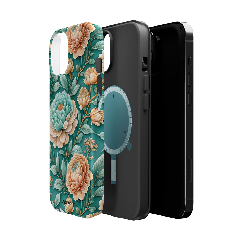 Teal Peony - Extreme MagSafe Phone Case