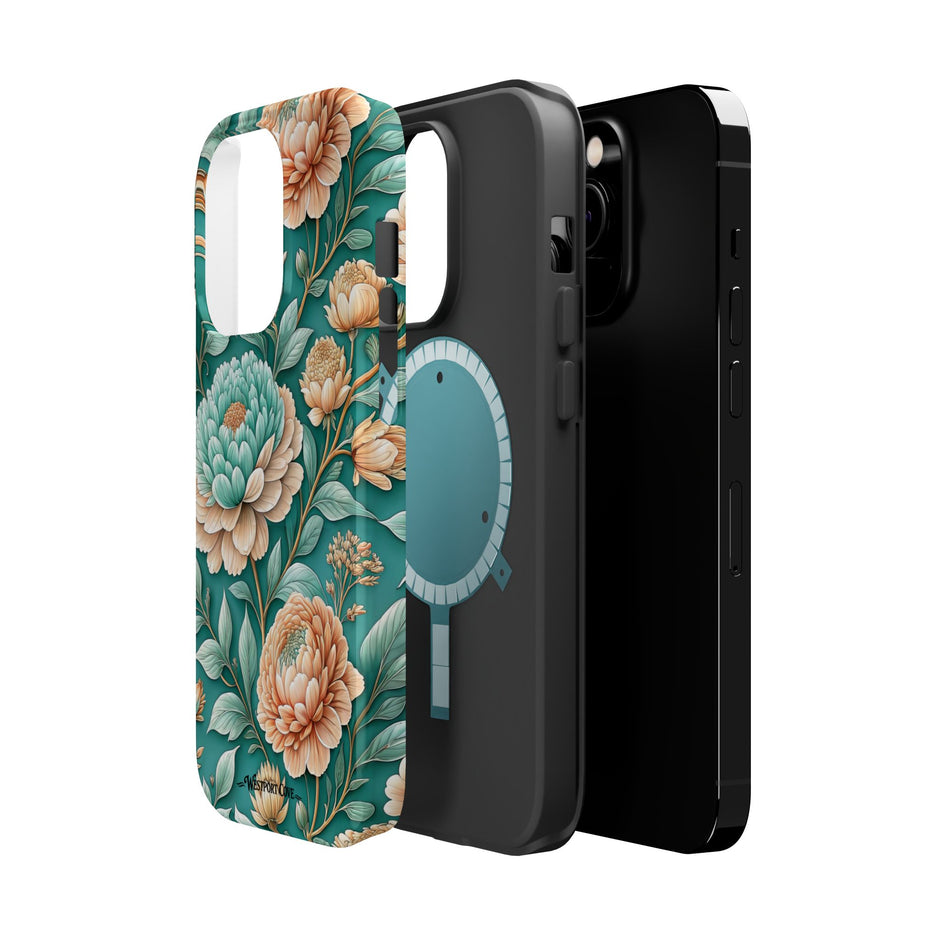 Teal Peony - Extreme MagSafe Phone Case