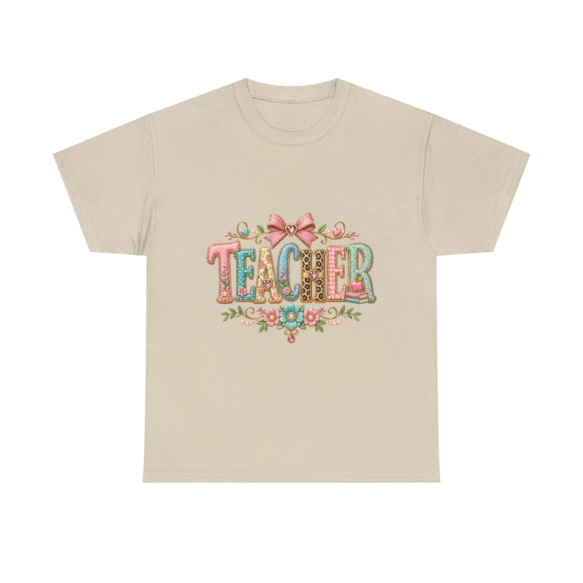 Teacher Floral Graphic Tee — Vintage Bow & Floral 