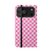 Pink Gingham - Flip Case – Wallet Flip Case with Card Slots