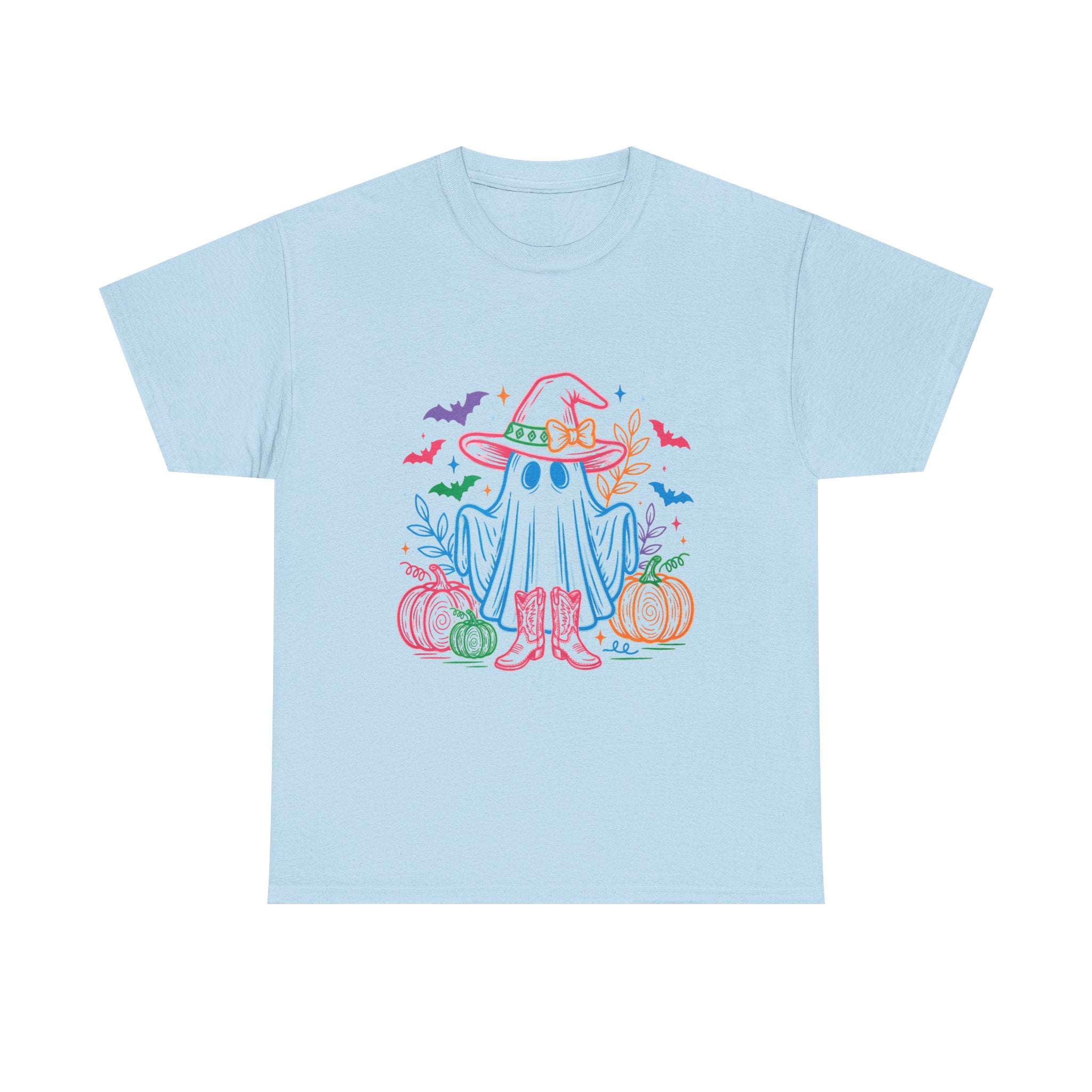 Halloween Ghost Tee — Cute Witch Hat & Pumpkins