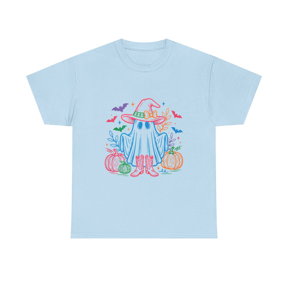 Halloween Ghost Tee — Cute Witch Hat & Pumpkins
