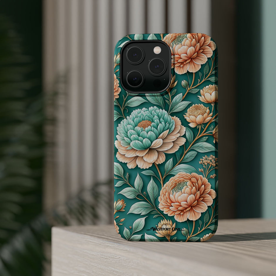 Teal Peony - Extreme MagSafe Phone Case