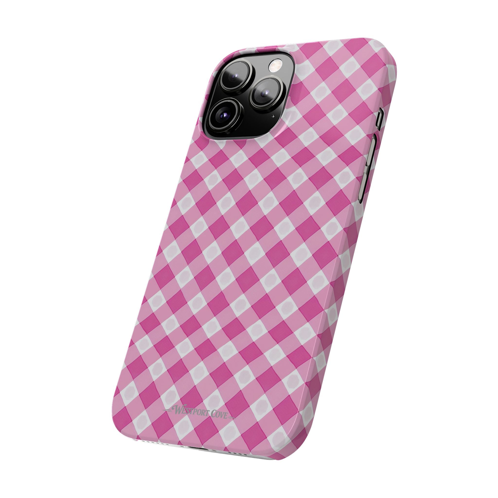 Pink Gingham - Essential Phone Case - Lightweight Protective Cover
