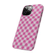 Pink Gingham - Essential Phone Case - Lightweight Protective Cover
