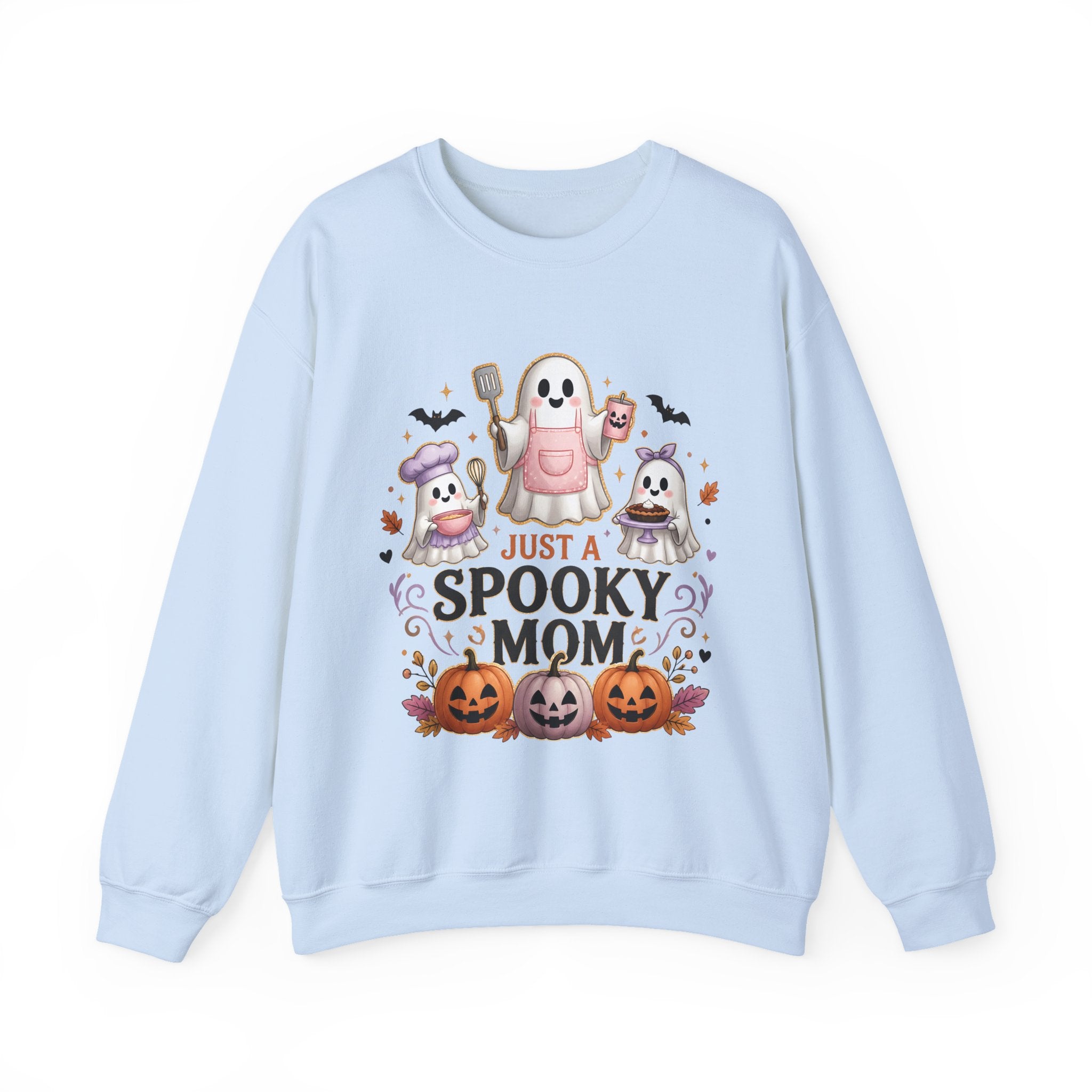 Spooky Mom Crewneck Sweatshirt – Cute Halloween Ghosts & Pumpkins