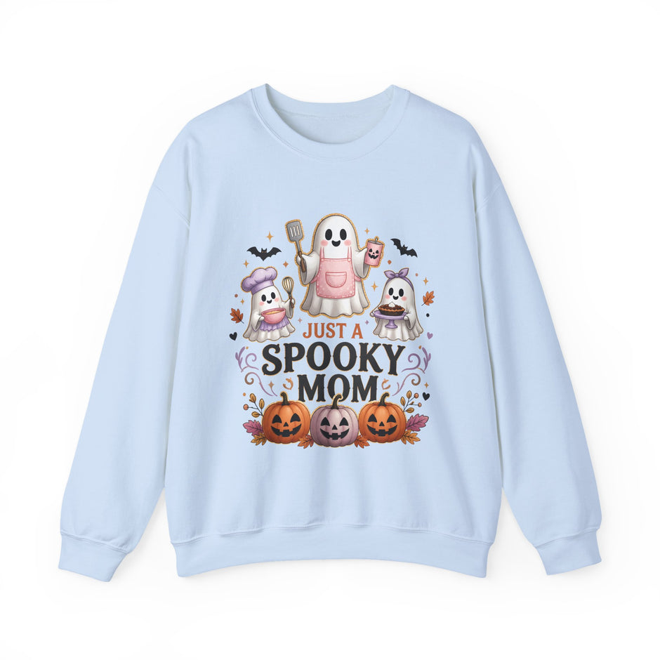 Spooky Mom Crewneck Sweatshirt – Cute Halloween Ghosts & Pumpkins