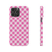 Pink Gingham - Essential Phone Case - Lightweight Protective Cover