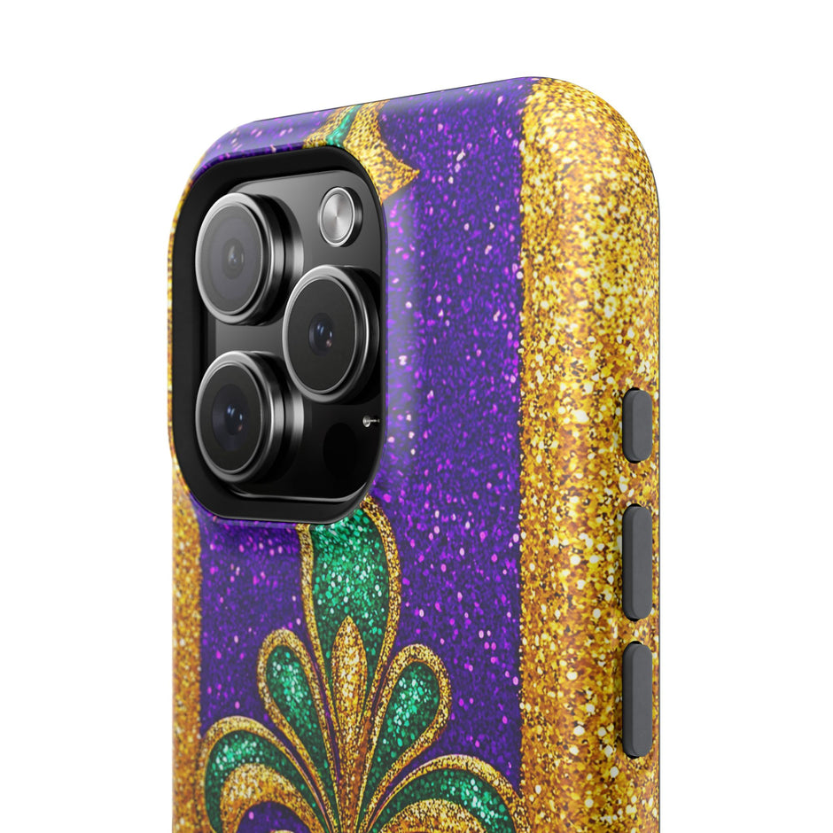 Mardi Gras Glitter Fleur - Extreme Impact MagSafe Phone Case