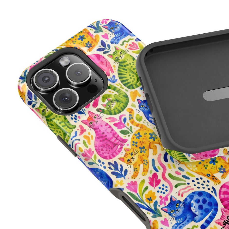 Pop Cats - Extreme Impact MagSafe Phone Case — Colorful Watercolor Cats
