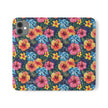 Tropical Hibiscus Flip Phone Case — Floral Wallet Flip Case with Card Slots