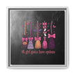 Halloween Broom Canvas Print — “A Girl Gotta Have Options” Framed Wall Art