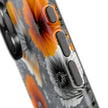 Floral Orange & Gray - Extreme Impact MagSafe Phone Case
