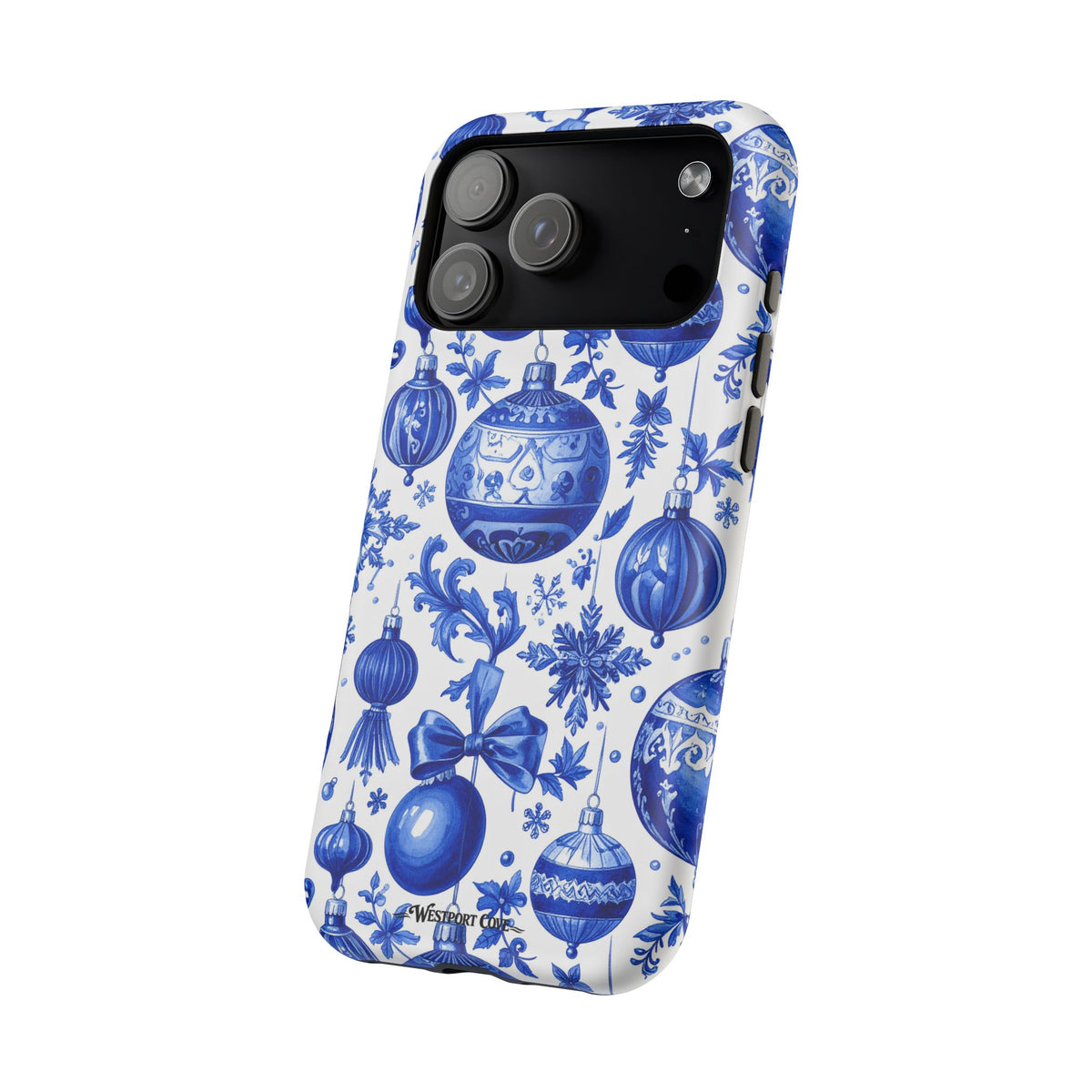 Blue and White Christmas Ornaments Extreme Impact MagSafe Phone Case