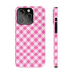 Pink Gingham - Essential Phone Case - Lightweight Protective Cover