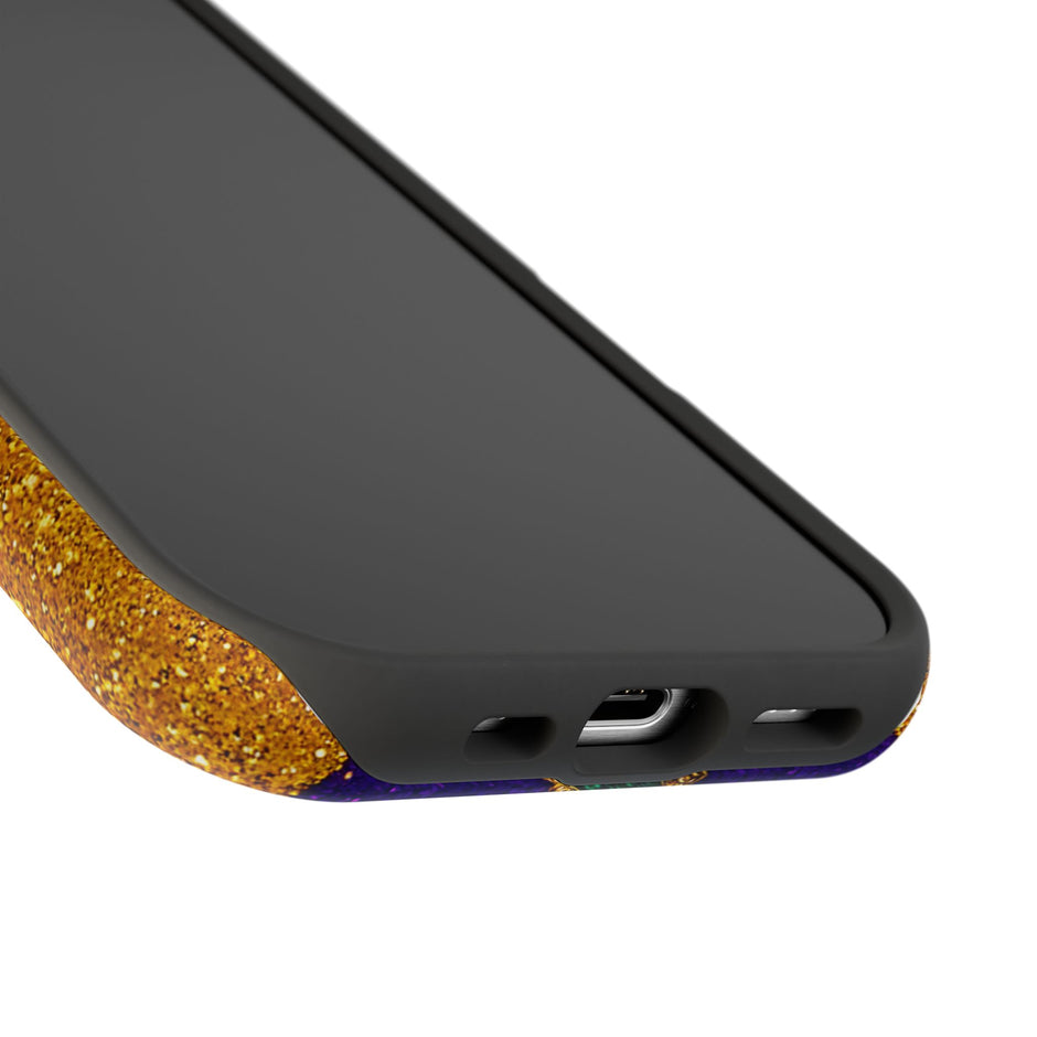Mardi Gras Glitter Fleur - Extreme Impact MagSafe Phone Case