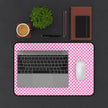 Pink Gingham  - Desk Mat — Cute Checkered Mouse Pad for Office & Study