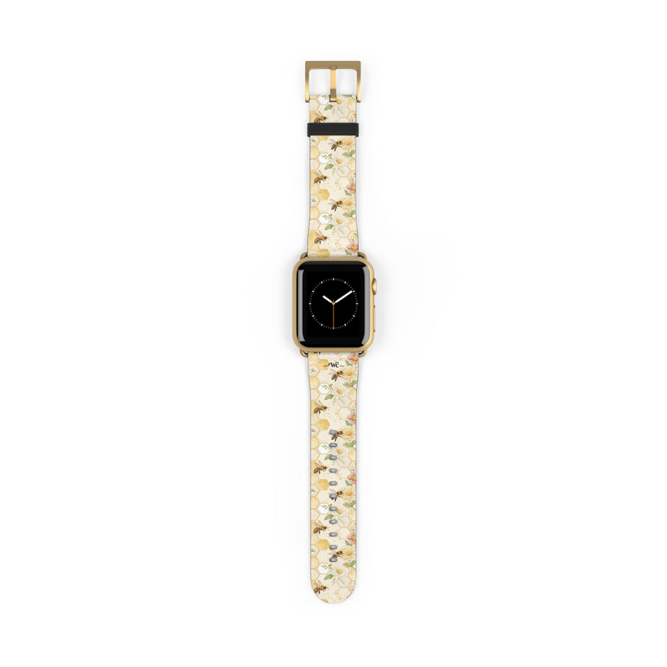 Honeycomb Heaven - Honeybee Apple Watch Band— Bee & Honeycomb Pattern Apple Watch Strap