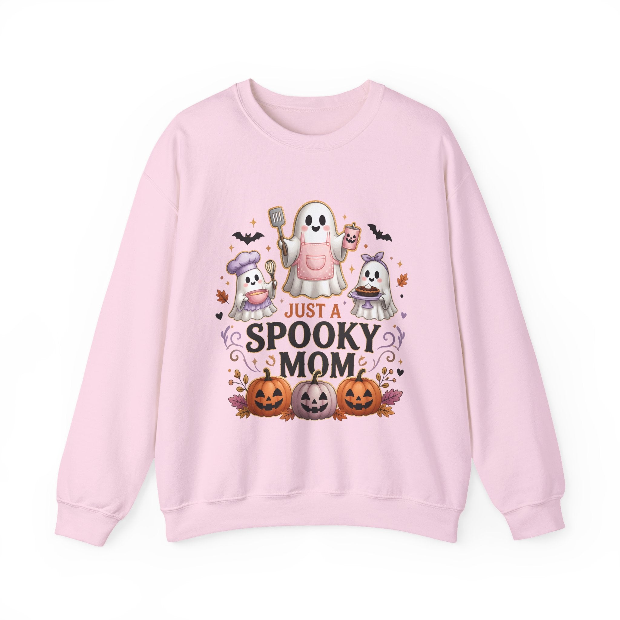 Spooky Mom Crewneck Sweatshirt – Cute Halloween Ghosts & Pumpkins
