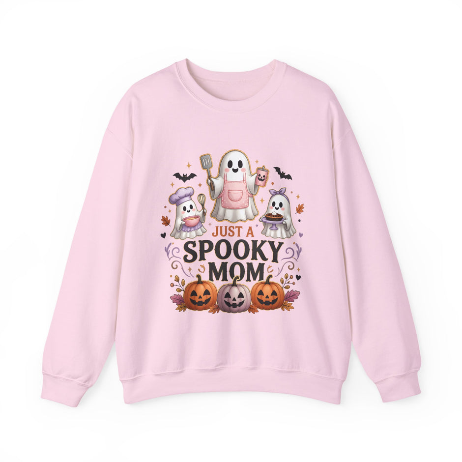 Spooky Mom Crewneck Sweatshirt – Cute Halloween Ghosts & Pumpkins