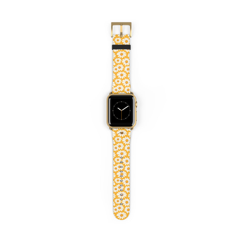 Daisy Chain - Apple Watch Band - Floral Watch Band - Yellow Daisy Pattern Apple Watch Strap