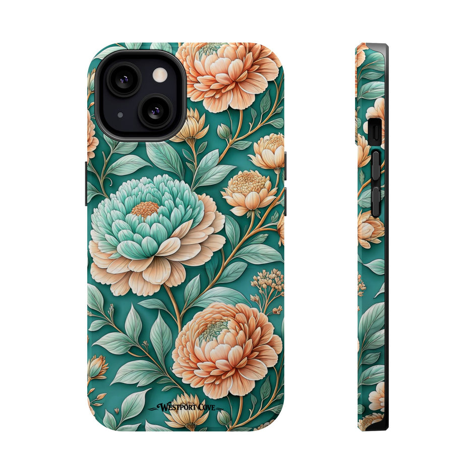 Teal Peony - Extreme MagSafe Phone Case